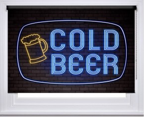 Cold Beer Neon sign printed blind