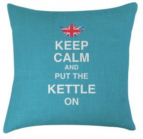 Keep Calm and put the kettle on cushion