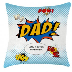 Comic dad fathers day personalised cushion