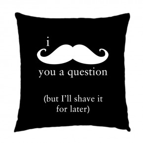 I moustache you a question cushion