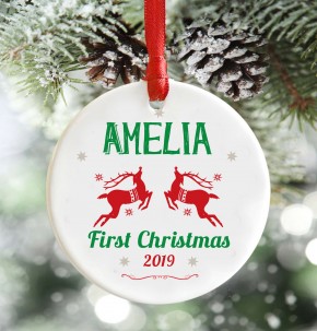 Personalised Babys First Christmas decoration