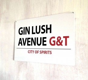 Gin Lush Avenue metal street Sign