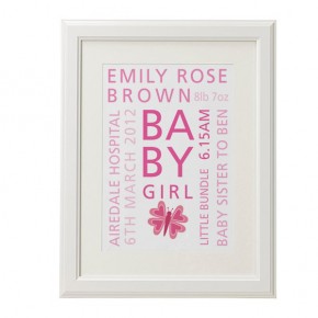 personalised baby words print