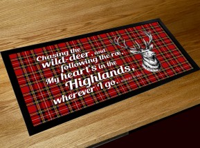 My Heart's in the Highlands Burns poem bar runner mat