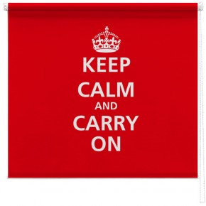 Keep Calm and carry on printed blind