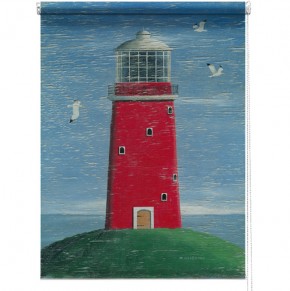 Red Lighthouse printed blind martin wiscombe