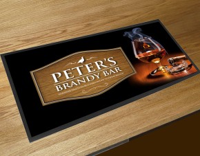 Personalised Brandy glass bar runner mat