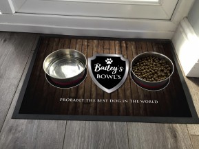 Personalised Dog feeding mat, wood effect
