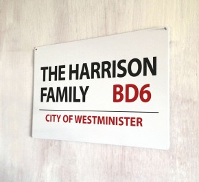 Personalised Family Street Sign