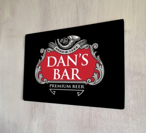 Personalised Red and Grey Beer Label Sign