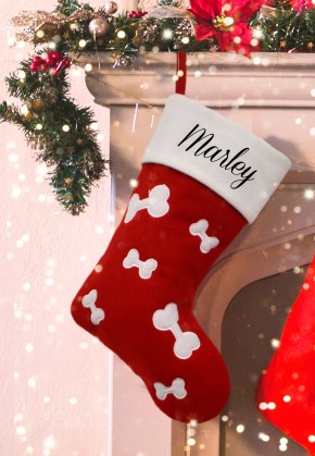Personalised Christmas Deluxe Pet Red Stocking