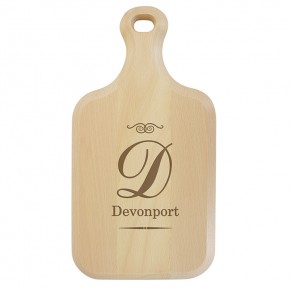 Personalise this Script Initial Paddle Chopping Board personlaised