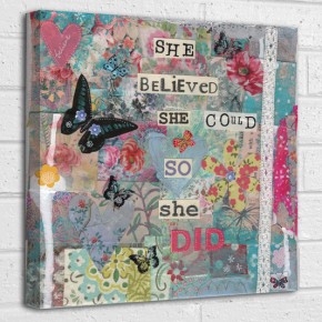 She believed she could so she did quote canvas art