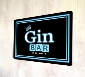 The Gin bar neon metal sign