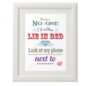 There's no-one Id rather lie in bed looking at my phone with valentine canvas art print