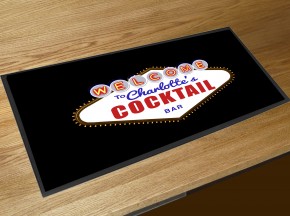 Personalised Cocktail vegas style bar runner mat