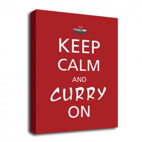 Keep Calm Curry on canvas art