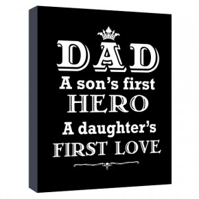 Dad a sons first hero canvas art