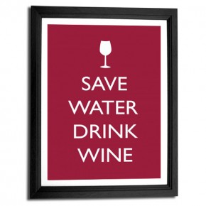 Save water drink wine canvas art