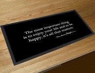 Be Happy Audrey Hepburn inspirational quote bar runner