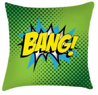 BANG comic funky style green cushion