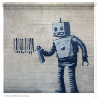 Banksy barcode Robot printed blind