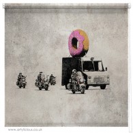 Banksy Doughnut security printed blind