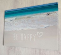 Be Happy inspirational quote metal sign