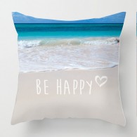 Be happy inspirational quote cushion