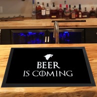 Beer is Coming funny bar runner mat