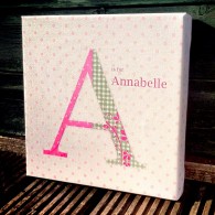 Personalised childrens name letter canvas art
