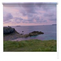 Cornwall pink sunset UK printed blind