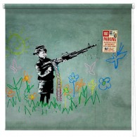 Banksy Crayola shooter printed blind