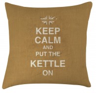 Keep calm and put the kettle on cushion