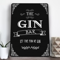 The Gin bar vintage style metal sign