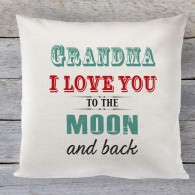 Grandma I Love you to the Moon quote linen cushion
