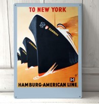 Hamburg American Line Vintage Boat Sign