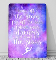 Gymnastic quote Jump off the bars sign and canvas art