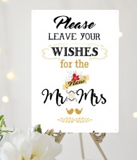 Please leave your wishes for the new Mr & Mrs wedding guestbook sign