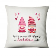 Valentine Gnomes in Lockdown linen cushion