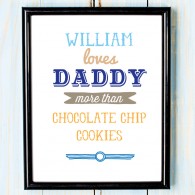Personalised Fathers day love daddy more than canvas art print or unframed print.