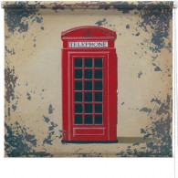 Red Telephone box printed blind martin wiscombe