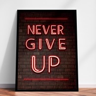 Never Give Up Lights poster print or canvas