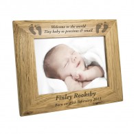 Personalised 5x7 Baby Feet Wooden Frame