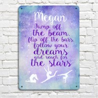Personalised Gymnastics quote Jump off the beam Poster - Sign - canvas