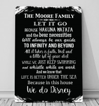 In this House we do, Disney personalised metal sign