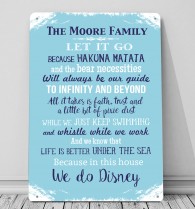 In this House we do, Disney personalised metal sign