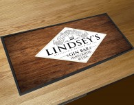Personalised Gin Bar (eat sleep) Wood runner bar mat
