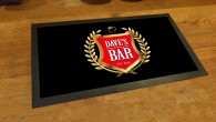 Personalised Gold Crest label bar runner mat