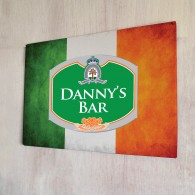 Personalised Beer Label Irish Flag Sign
